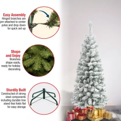 4.5 ft. Acacia Pencil Slim Flocked Tree