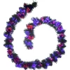 9 ft. Halloween Black Fiber Optic Garland with Purple and Orange Lights