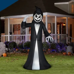 9.5 ft. Halloween Turning Head Reaper Inflatable and Animated Decoration