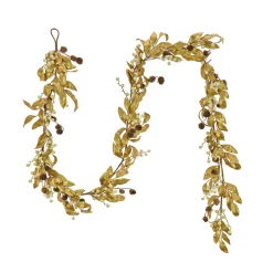 9 ft. HGTV Home Collection Metallic Gold Laurel Garland