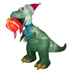 9.5 ft. Inflatable Tyrannosaurus Rex with Gift and LED Lights