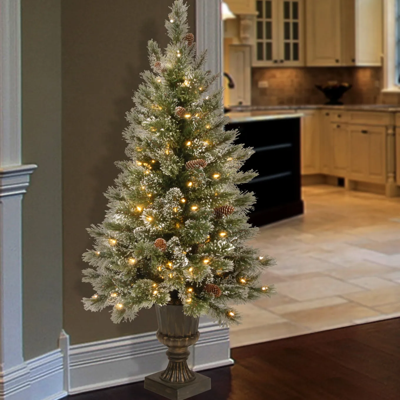4 ft. Pre-Lit Aberdeen Blue Spruce Tree with Twinkly LED Lights
