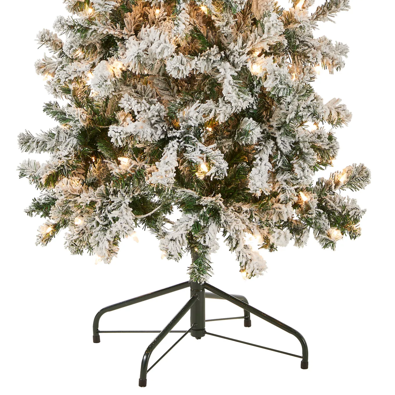 6 ft. Pre-Lit Acacia Medium Flocked Tree with Clear Lights