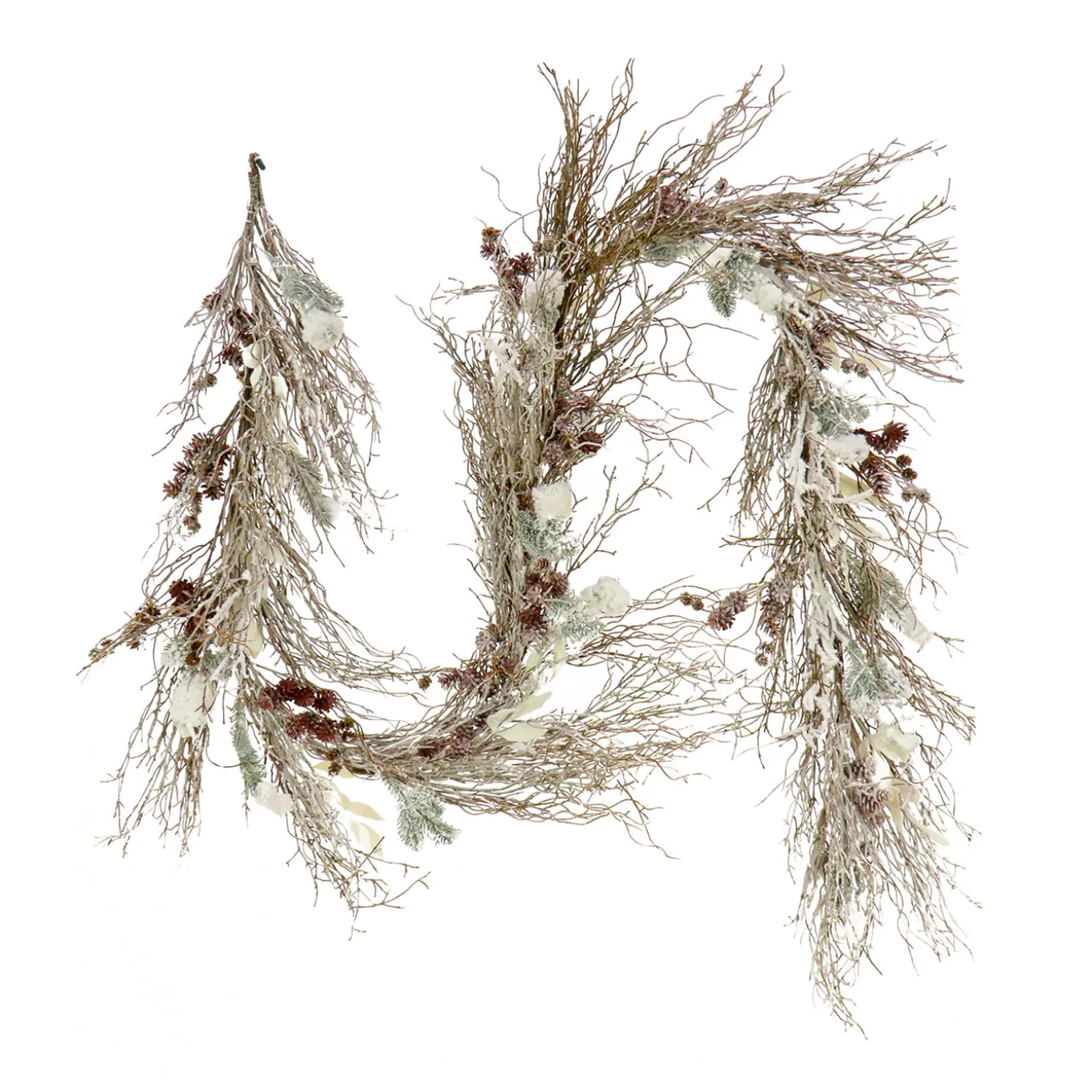 9 ft. Pre-Lit Alpine Snowy Garland with LED Lights