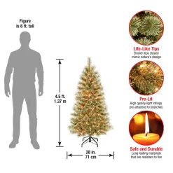 4.5 ft. Pre-Lit Arcadia Pine Cashmere Tree with Clear Lights