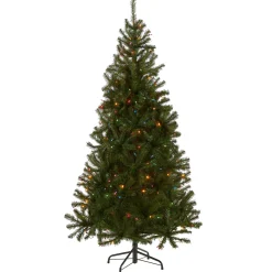 6 ft. Pre-Lit Aspen Spruce Slim Tree with Multicolor Lights