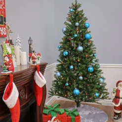 7 ft. Pre-Lit Aspen Spruce Slim Tree with Multicolor Lights