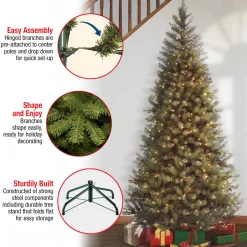 7.5 ft. Pre-Lit Aspen Spruce Slim Tree with Clear Lights