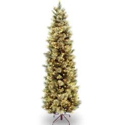 9 ft. Pre-Lit Carolina Pine Slim Tree with Clear Lights