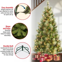 6 ft. Pre-Lit Charleston Pine Slim Tree with Clear Lights