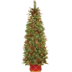 6 ft. Pre-Lit Colonial Collection Slim Tree with Clear Lights