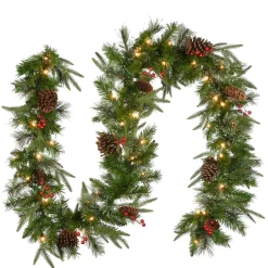 9 ft. Pre-Lit Colonial Fir Garland with Clear Lights