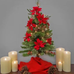 3 ft. Pre-Lit Colonial Pencil Slim Tree with Clear Lights