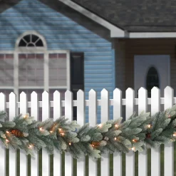 9 ft. Pre-Lit Copenhagen Spruce Garland with Clear Lights, Plug-In