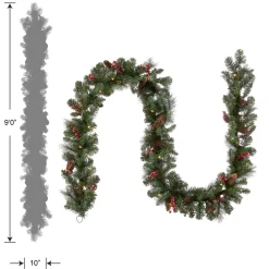 9 ft. Pre-Lit Crestwood Spruce Garland with Clear Lights