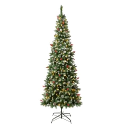 7.5 ft. Pre-Lit Cullen Slim Tree with Warm White LED Lights