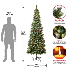 7.5 ft. Pre-Lit Cullen Slim Tree with Warm White LED Lights
