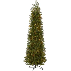 6.5 ft. Pre-Lit Downswept Douglas Fir Pencil Slim Tree with Clear Lights