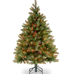 4.5 ft. Pre-Lit Downswept Douglas Fir Tree with Multicolor Lights