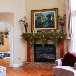 6 ft. Pre-Lit Downswept Douglas Fir Teardrop Garland with White Lights