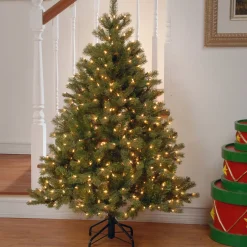4.5 ft. Pre-Lit Downswept Douglas Fir Tree with Clear Lights