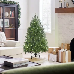 4.5 ft. Pre-Lit Downswept Douglas Fir Tree with Dual Color LED Lights