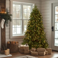 6.5 ft. Pre-Lit Downswept Douglas Fir Tree with Clear Lights