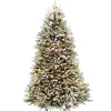 7.5 ft. Pre-Lit Dunhill Fir Flocked Tree with 750 Clear Lights