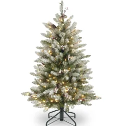 4.5 ft. Pre-Lit Dunhill Fir Frosted Tree with Clear Lights