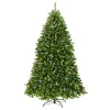 7.5 ft. Pre-Lit Dunhill Fir Shimmer Tree Silver Tinsel with Dual Color LED Lights