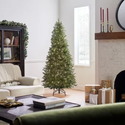 6.5 ft. Pre-Lit Dunhill Fir Slim Tree with Clear Lights