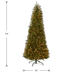 7.5 ft. Pre-Lit Dunhill Fir Slim Tree with Clear Lights