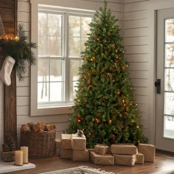 7.5 ft. Pre-Lit Dunhill Fir Tree with Multicolor Lights