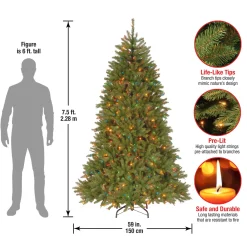 7.5 ft. Pre-Lit Dunhill Fir Tree with Multicolor Lights