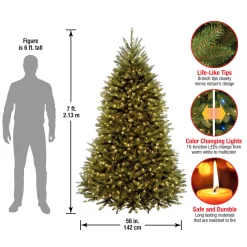 7 ft. Pre-Lit Dunhill Fir Tree with PowerConnect Dual Color LED Lights