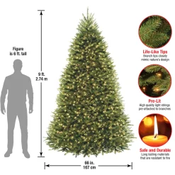 9 ft. Pre-Lit Dunhill Fir Tree with PowerConnect Clear Lights