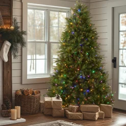 7.5 ft. Pre-Lit Dunhill Fir Tree with Dual Color LED Lights
