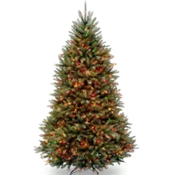 7 ft. Pre-Lit Dunhill Fir Tree with Multicolor Lights