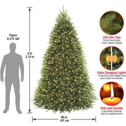 9 ft. Pre-Lit Dunhill Fir Tree with PowerConnect Dual Color LED Lights