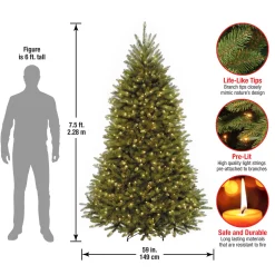 7.5 ft. Pre-Lit Dunhill Fir Tree with Clear Lights