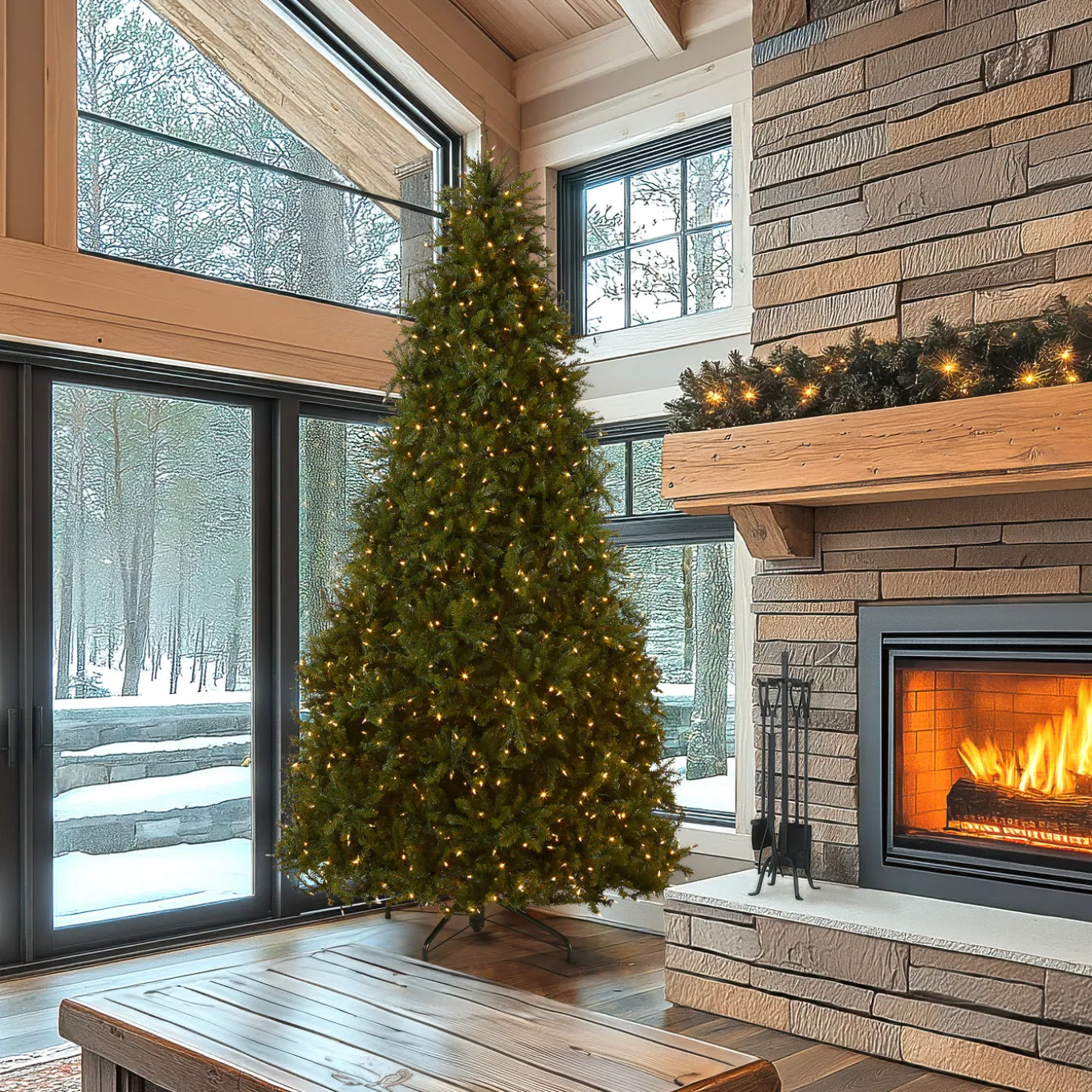 10 ft. Pre-Lit Dunhill Fir Tree with Dual Color LED Lights