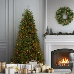 6.5 ft. Pre-Lit Dunhill Fir Tree with Multicolor Lights