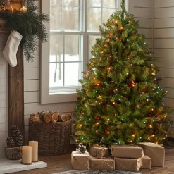 4.5 ft. Pre-Lit Dunhill Fir Tree with Multicolor Lights