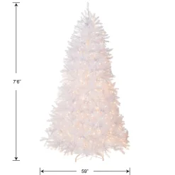 7.5 ft. Pre-Lit Dunhill Fir White Tree with Clear Lights