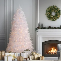 6.5 ft. Pre-Lit Dunhill Fir White Tree with Clear Lights