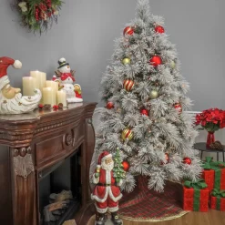 6.5 ft. Pre-Lit Flocked Bavarian Pine Tree