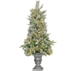 4 ft. Pre-Lit Frosted Colonial Fir Tree with Warm White LED Lights