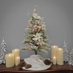 3 ft. Pre-Lit Frosted Colonial Slim Tree with Clear Lights