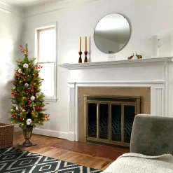 4 ft. Pre-Lit Frosted Pine Berry Tree with Clear Lights