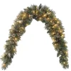 6 ft. Pre-Lit Glittery Bristle Pine Mantel Swag with Clear Lights